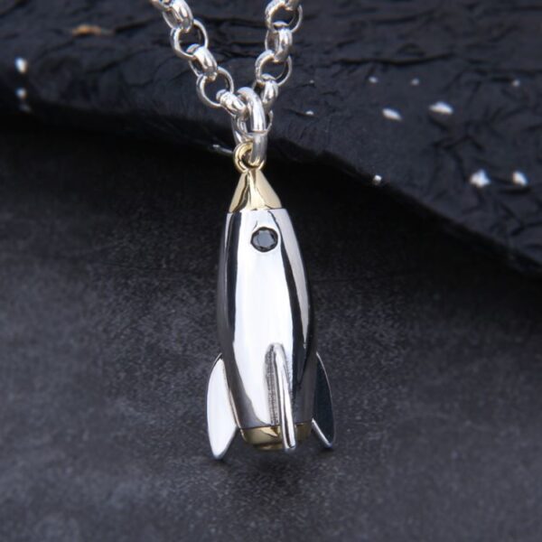 Silver Rocket Pendant Necklace