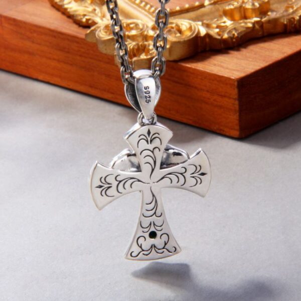 Golden Skull Cross Pendant Necklace