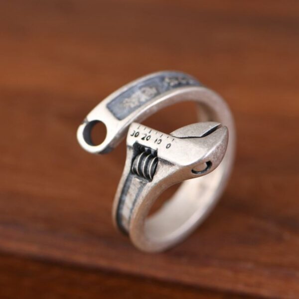 Silver Adjustable Wrench Ring