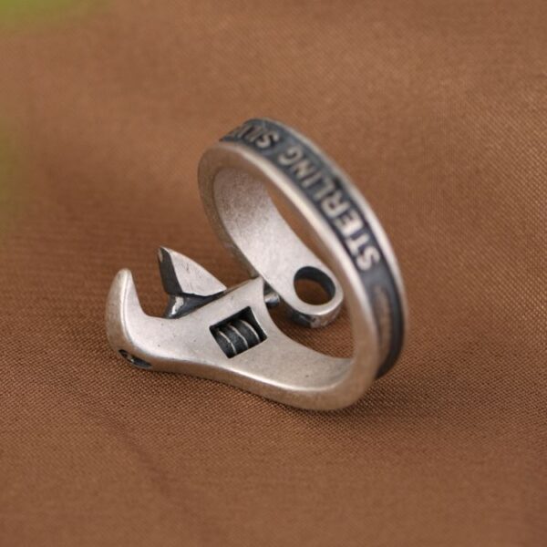 Silver Adjustable Wrench Ring