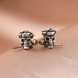 Skull Rose Stud Earrings