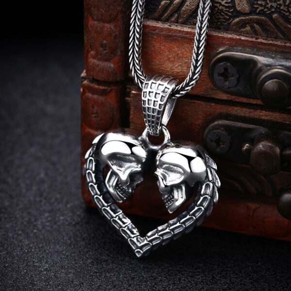 Heart Shaped Skulls Pendant