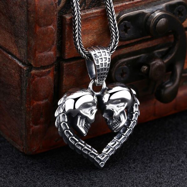 Heart Shaped Skulls Pendant