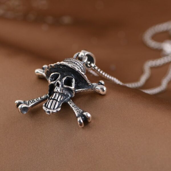 Skull Crossbones Straw Hat Necklace