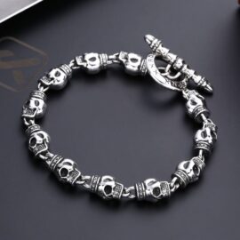 Heavy Rosary Skull Bracelet