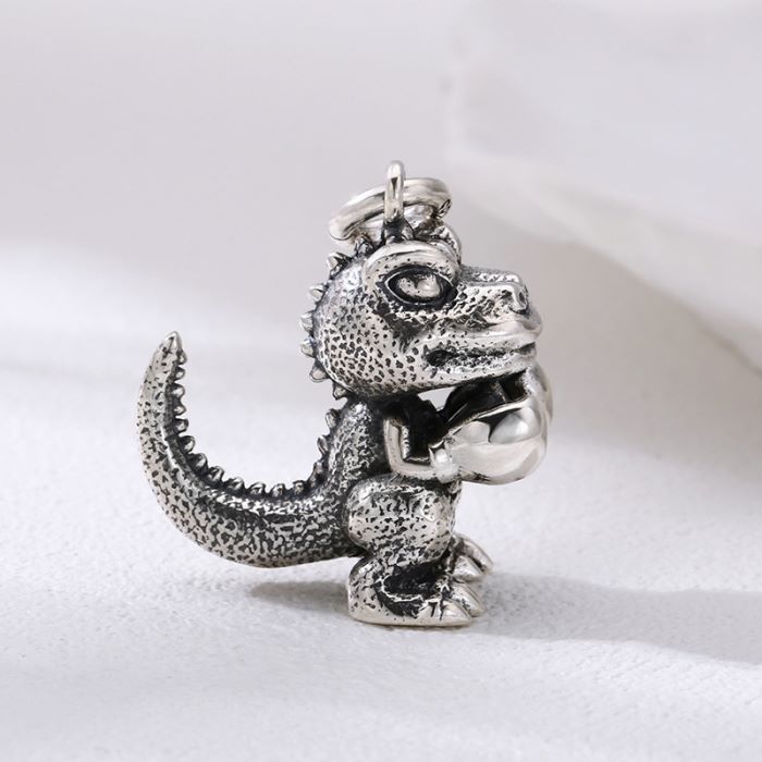 Silver Dinosaur Pendant