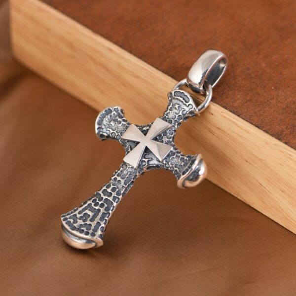 Hammered Cross Pendant Necklace