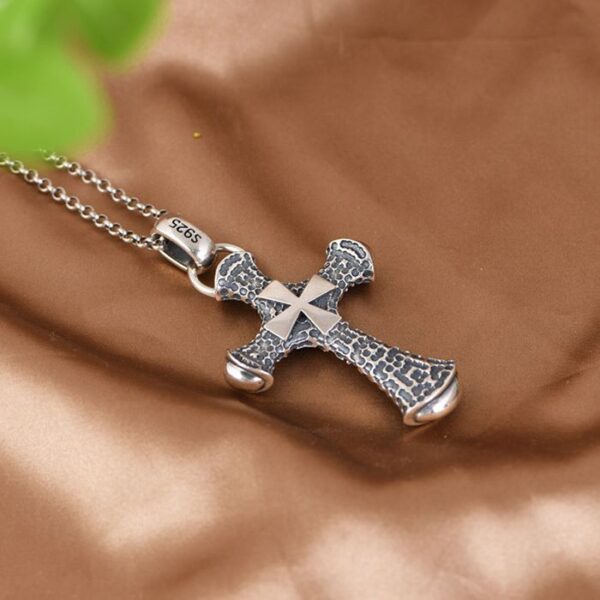 Hammered Cross Pendant Necklace