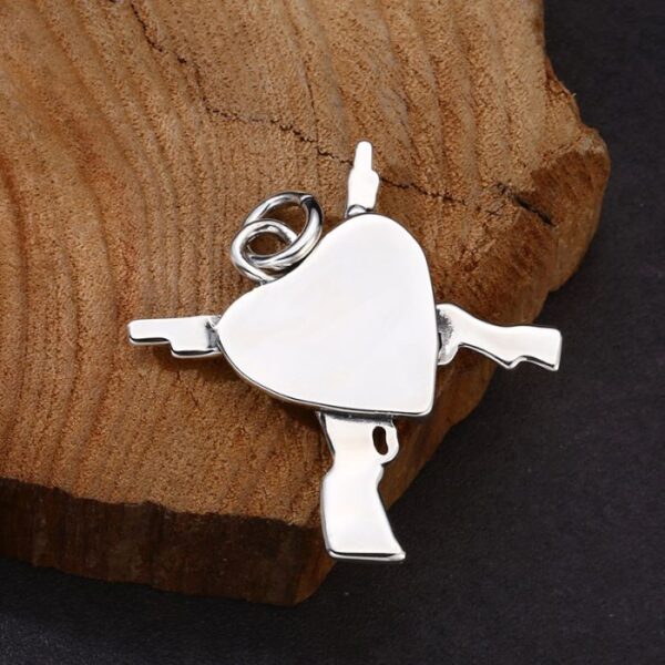 Silver Double Gun Pendant