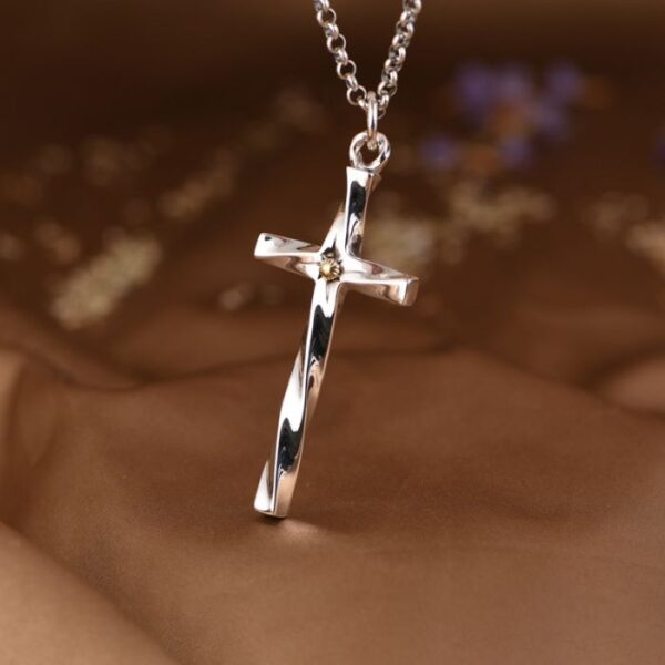 Twist Cross Pendant Necklace