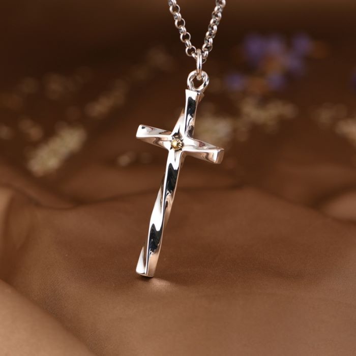 Twist Cross Pendant Necklace