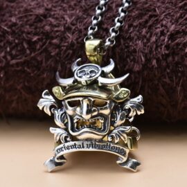 Silver Samurai Pendant Necklace