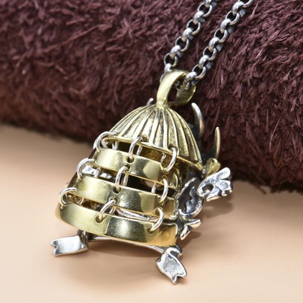 Silver Samurai Pendant Necklace