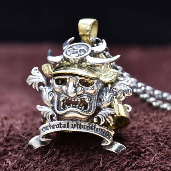 Silver Samurai Pendant Necklace