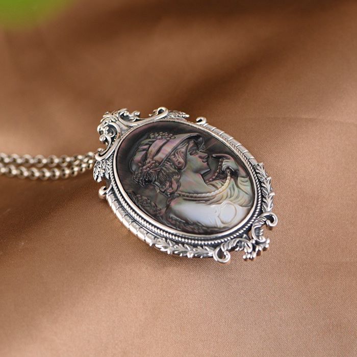 Relief Portrait Pendant Necklace