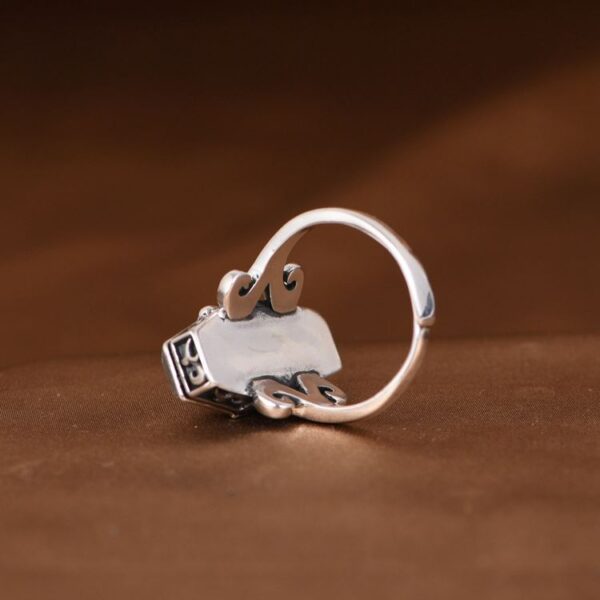 Fleur De Lis Cross Coffin Ring