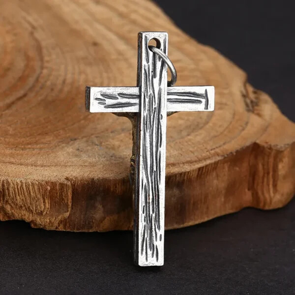 Two Tone Crucifix Cross Pendant