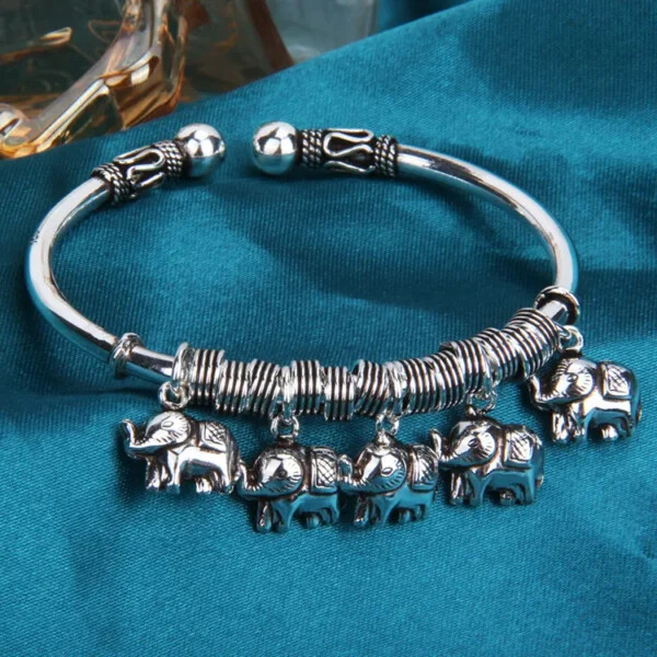 Elephant Charms Bangle