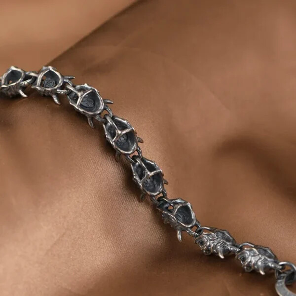 Silver Hannya Link Bracelet
