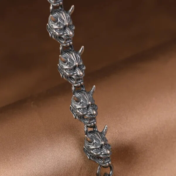 Silver Hannya Link Bracelet