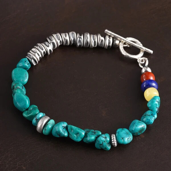 Gemstone Silver Beads Bracelet - Image 2