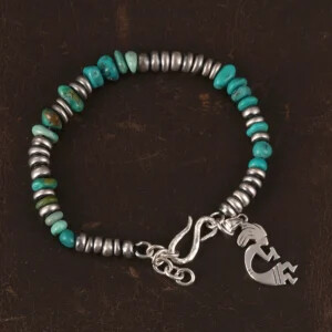 Kokopelli Silver Beads Bracelet