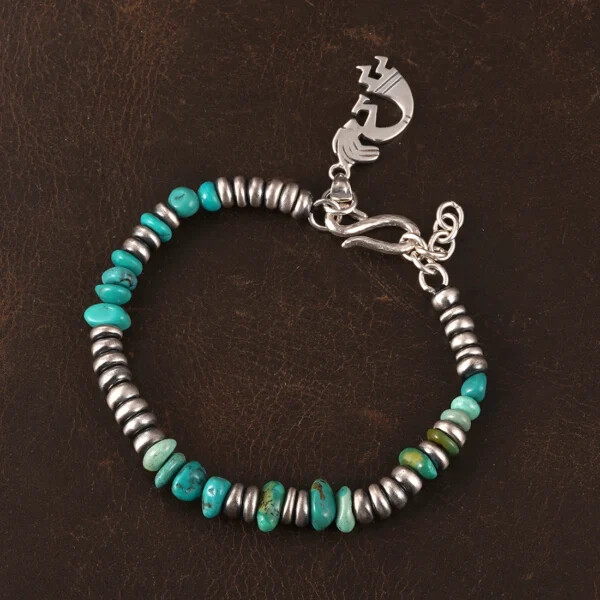 Kokopelli Silver Beads Bracelet