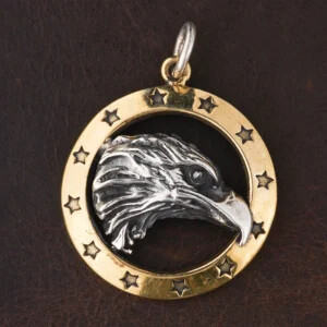 Eagle Head Disc Pendant