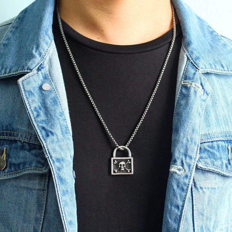 Skull And Crossbones Pirate Lock Pendant