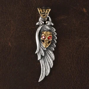 Skull Feather Pendant