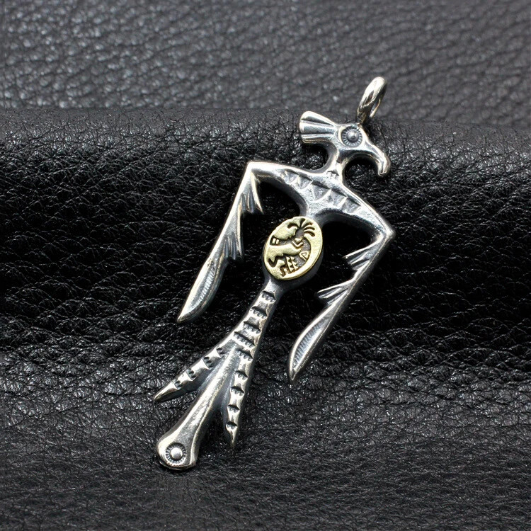 Thunderbird Pendant Necklace With Engraved Kokopelli