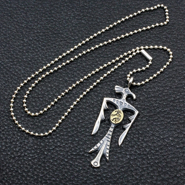 Thunderbird Pendant Necklace With Engraved Kokopelli